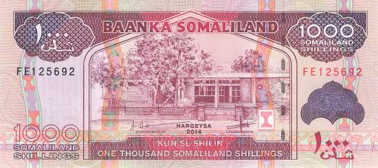 1000 Shillings Somaliland p20c 2014
